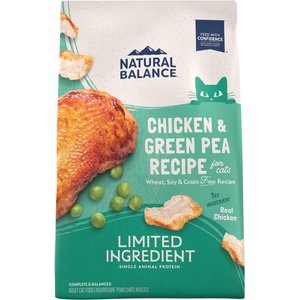 Natural Balance L.I.D. Limited Ingredient Diets Green Pea & Chicken Formula Grain-Free Dry Cat Food, 10-lb bag