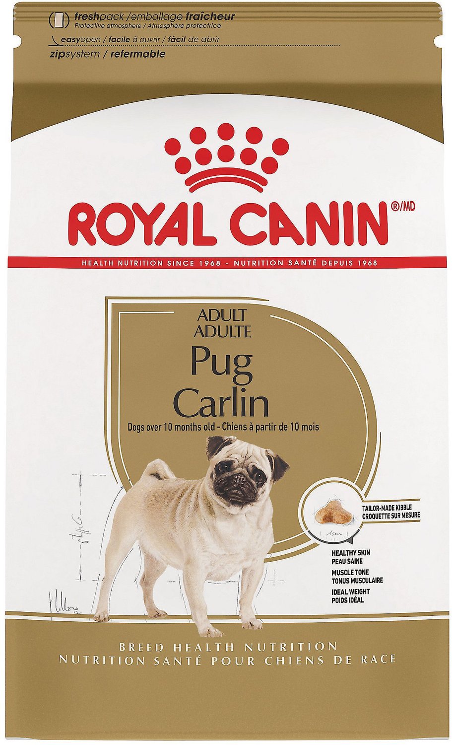 ROYAL CANIN Pug Adult Dry Dog Food, 2.5 