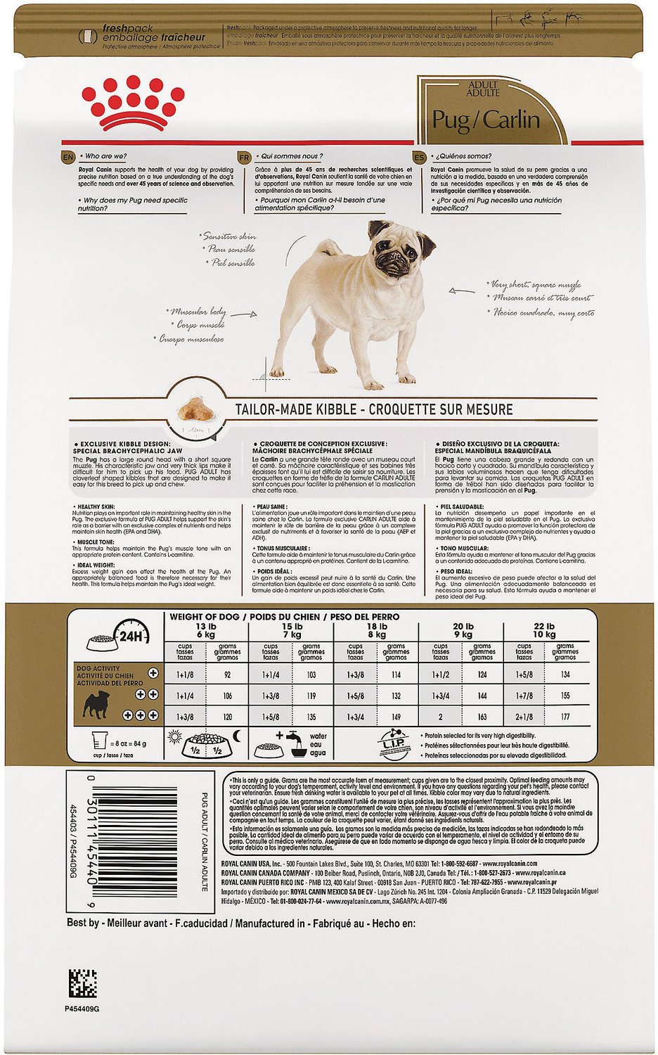 ROYAL CANIN Pug Adult Dry Dog Food, 2.5lb bag