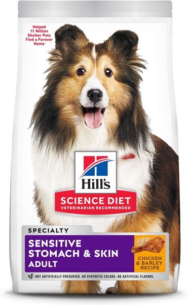 Hill's Science Diet Adult Sensitive Stomach & Skin Chicken & Barley Recipe Dry Dog Food, 15.5-lb bag slide 1 of 10