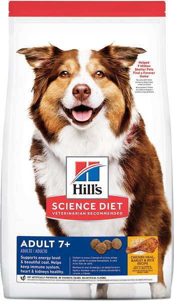 Hill's Science Diet Adult 7+ Chicken Meal, Rice & Barley Recipe Dry Dog Food, 5-lb bag slide 1 of 10