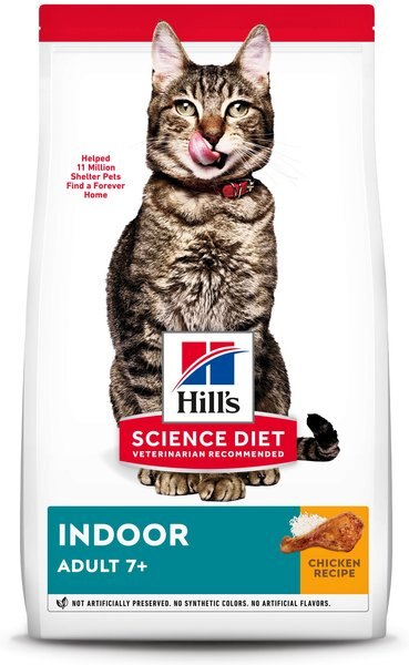 Hill's Science Diet Adult 7+ Indoor Chicken Recipe Dry Cat Food, 3.5-lb bag slide 1 of 10