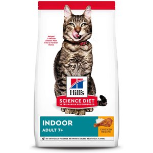 Hill's Science Diet Adult 7+ Indoor Chicken Recipe Dry Cat Food, 7-lb bag