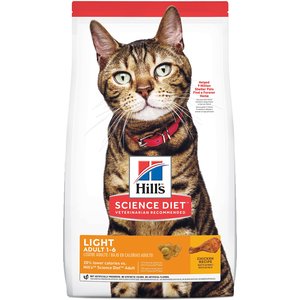 Hill's Science Diet Adult Light Chicken Recipe Dry Cat Food, 4-lb bag