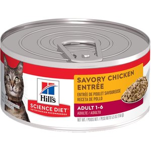 Hill's Science Diet Adult Savory Chicken Entree Canned Cat Food, 5.5-oz, case of 24