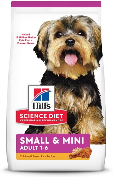 Hill's Science Diet Adult Small Paws Chicken Meal & Rice Recipe Dry Dog Food, 4.5-lb bag slide 1 of 10