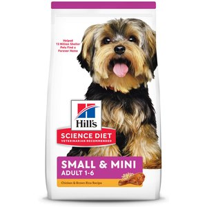 Hill's Science Diet Adult Small Paws Chicken Meal & Rice Recipe Dry Dog Food, 15.5-lb bag