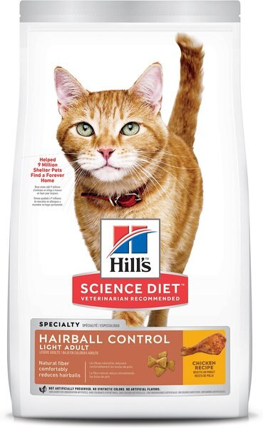 Hill's Science Diet Adult Hairball Control Light Dry Cat Food, 15.5-lb bag slide 1 of 10
