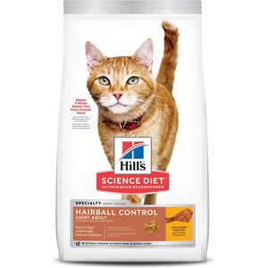 Hill's Science Diet Adult Hairball Control Light Dry Cat Food, 15.5-lb bag