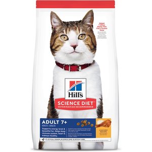 Hill's Science Diet Adult 7+ Chicken Recipe Dry Cat Food, 4-lb bag