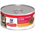 Hill's Science Diet Adult Light Liver & Chicken Entree Canned Cat Food, 5.5-oz, case of 24