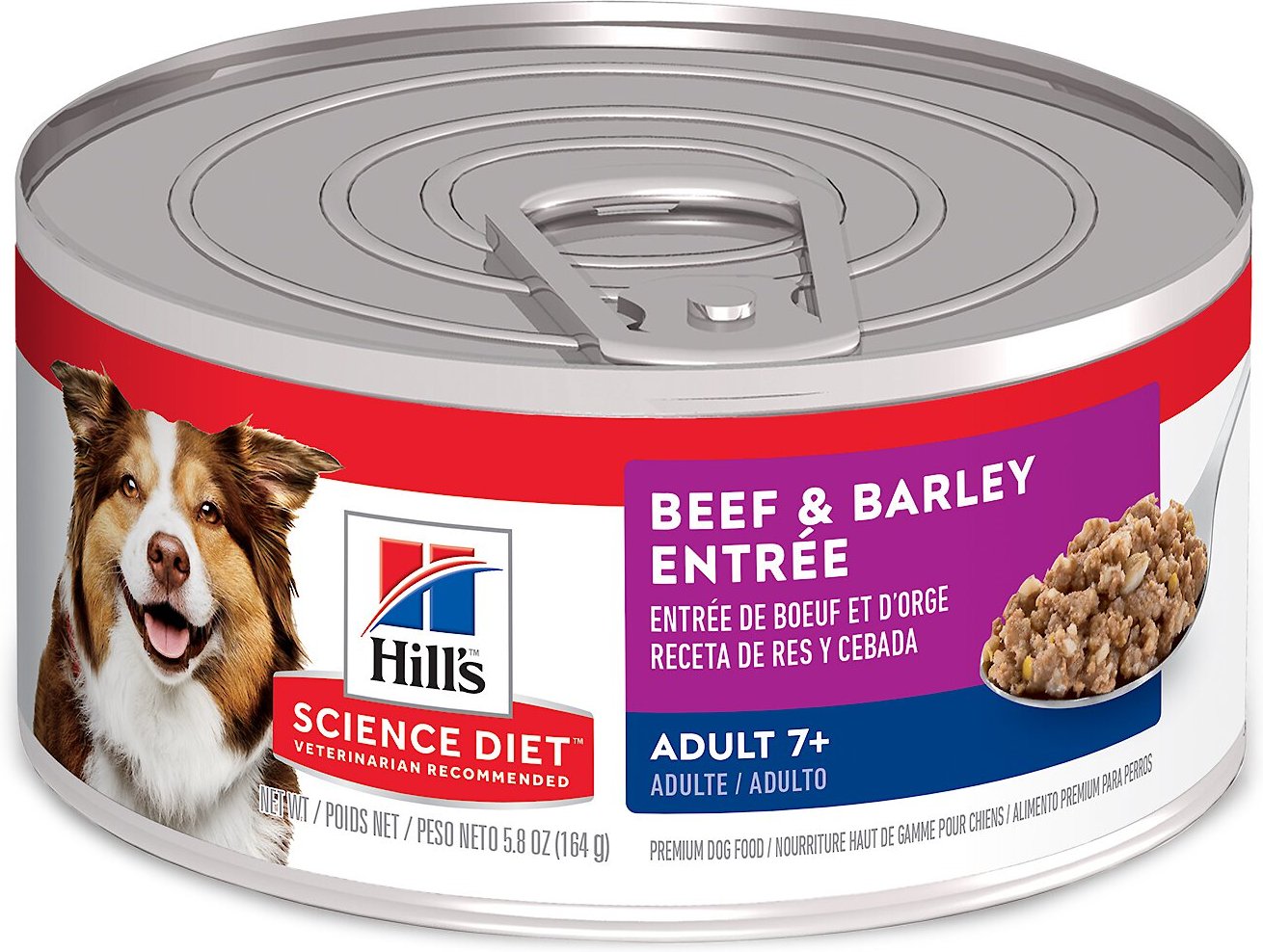 Hill's Science Diet Adult 7+ Beef & Barley Entree Canned Dog Food, 5.8