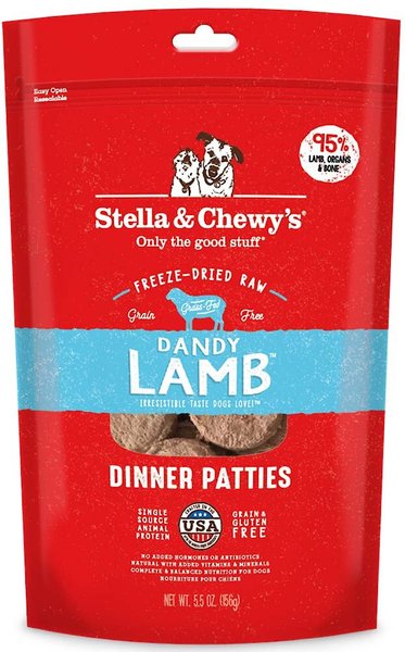 Stella & Chewy's Dandy Lamb Dinner Patties Freeze-Dried Raw Dog Food, 5.5-oz bag slide 1 of 6