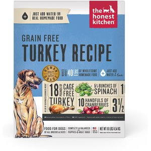 The Honest Kitchen Turkey Recipe Grain-Free Dehydrated Dog Food, 10-lb box