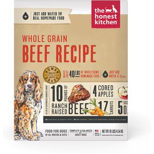 The Honest Kitchen Whole Grain Beef Recipe Dehydrated Dog Food, 10-lb box