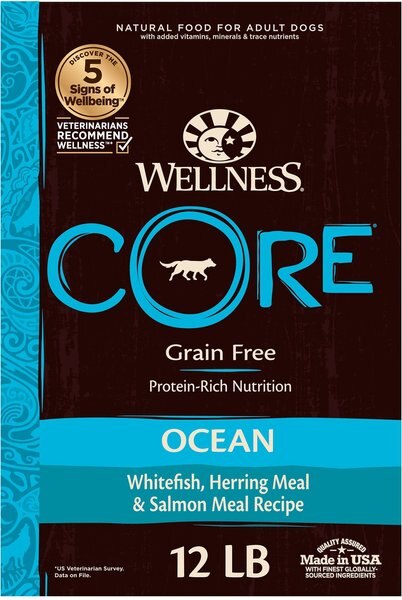 Wellness CORE Ocean Whitefish, Herring & Salmon Recipe Dry Dog Food, 12-lb bag slide 1 of 8