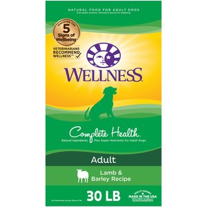Wellness Complete Health Adult Lamb & Barley Recipe Dry Dog Food, 30-lb bag