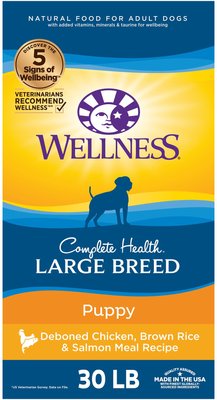 4. Wellness Complete Health Natural Dry Large Breed Puppy Food