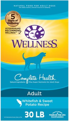 Wellness Complete Health Adult Whitefish & Sweet Potato Recipe Dry Dog Food, slide 1 of 1