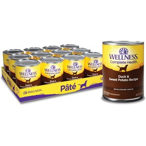 Wellness Complete Health Duck & Sweet Potato Formula Canned Dog Food, 12.5-oz, case of 12