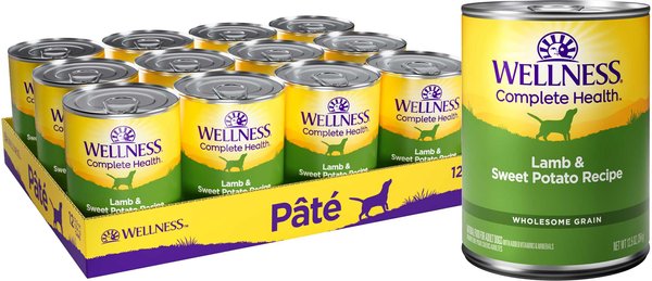 Wellness Complete Health Lamb & Sweet Potato Formula Canned Dog Food, 12.5-oz, case of 12 slide 1 of 8