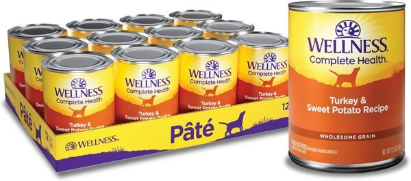 Wellness Complete Health Turkey & Sweet Potato Formula Canned Dog Food, 12.5-oz, case of 12 slide 1 of 8