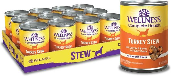 Wellness Turkey Stew with Barley & Carrots Canned Dog Food, 12.5-oz, case of 12 slide 1 of 7
