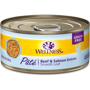 Wellness Complete Health Beef & Salmon Formula Grain-Free Canned Cat Food, 5.5-oz, case of 24