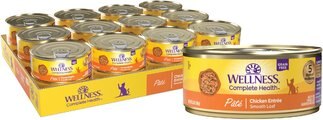 Wellness Complete Health Pate Chicken Entree Grain-Free Canned Cat Food, 5.5-oz, case of 24