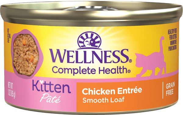 Wellness Complete Health Kitten Chicken Entrée Recipe Canned Wet Cat Food, 3-oz, case of 24 slide 1 of 10