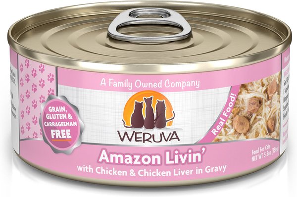 Weruva Nine Liver with Chicken & Chicken Liver in Gravy Grain-Free Canned Cat Food, 5.5-oz, case of 24 slide 1 of 9