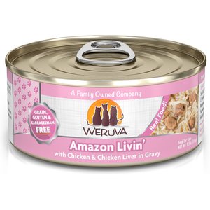 Weruva Nine Liver with Chicken & Chicken Liver in Gravy Grain-Free Canned Cat Food, 5.5-oz, case of 24