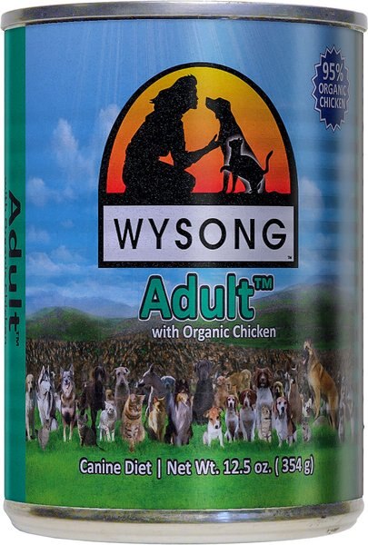 Wysong Adult with Organic Chicken Canned Dog Food, 12.9-oz, case of 12 slide 1 of 3
