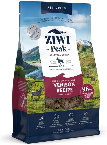 Ziwi Peak Venison Grain-Free Air-Dried Dog Food, 2.2-lb bag slide 1 of 8