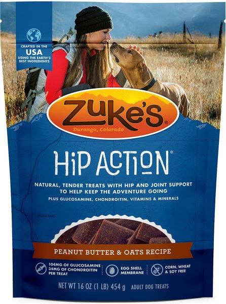 Zuke's Hip & Joint Peanut Butter & Oats Recipe Dog Treats, 1-lb bag slide 1 of 9