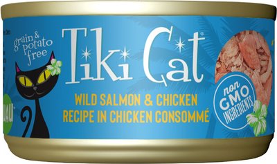 Tiki Cat Napili Luau Wild Salmon & Chicken in Chicken Consomme Grain-Free Canned Cat Food, slide 1 of 1