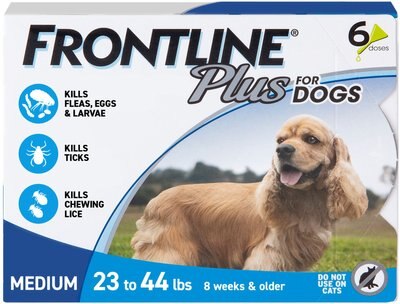 Frontline Plus Flea & Tick Spot Treatment for Medium Dogs, 23-44 lbs, slide 1 of 1