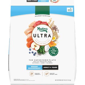 Nutro Ultra Adult Weight Management Chicken, Lamb & Salmon Recipe Dry Dog Food, 30-lb bag