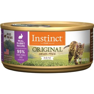 Instinct Original Grain-Free Pate Real Rabbit Recipe Wet Canned Cat Food, 5.5-oz, case of 12