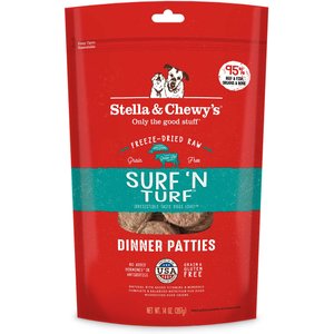 Stella & Chewy's Surf 'N Turf Dinner Patties Freeze-Dried Raw Dog Food, 14-oz bag