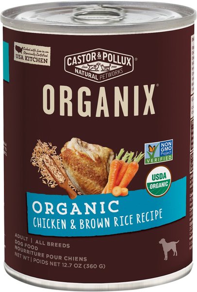 Castor & Pollux Organix Organic Chicken & Brown Rice Recipe Adult Canned Dog Food, 12.7-oz, case of 12 slide 1 of 1