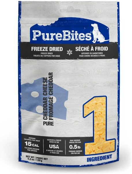 PureBites Cheddar Cheese Freeze-Dried Dog Treats, 4.2-oz bag slide 1 of 10