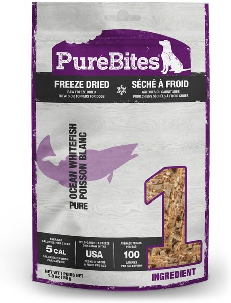 PureBites Ocean Whitefish Freeze-Dried Raw Dog Treats, 1.8-oz slide 1 of 10