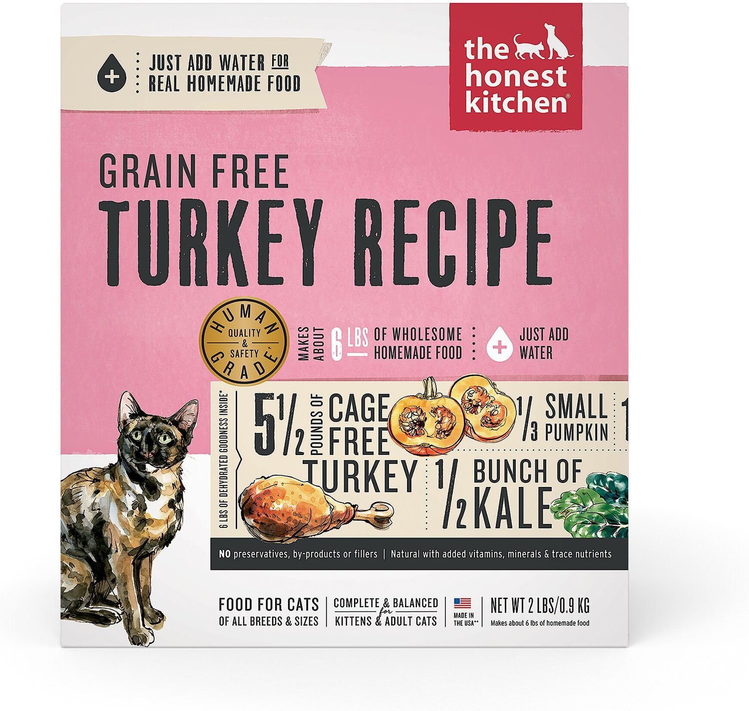 THE HONEST KITCHEN GrainFree Turkey Recipe Dehydrated Cat Food, 2lb