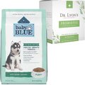 Blue Buffalo Baby BLUE Healthy Growth Formula Grain-Free High Protein, Natural Puppy Dry Dog Food, Chicken and Pea Recipe + Dr. Lyon's Probiotic Daily Digestive Health Support Supplement