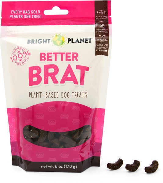 Bright Planet Pet Better Brat Plant-Based Dog Treats, 6-oz bag slide 1 of 5
