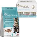 Applaws Adult Complete Whitefish Recipe with Country Vegetables Grain-Free Dry Cat Food + Fish Selection in Broth Variety Pack Wet Food