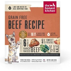 The Honest Kitchen Beef Recipe Grain-Free Dehydrated Dog Food, 4-lb box