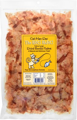 CAT-MAN-DOO Extra Large Dried Bonito Flakes Cat & Dog Treats, 0.5-oz bag -  Chewy.com