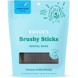 Bocce's Bakery Brushy Stick Bars Dog Dental Treat, 16-oz bag